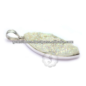 Grossiste en collier pendentif Druzy Collier en argent sterling 925